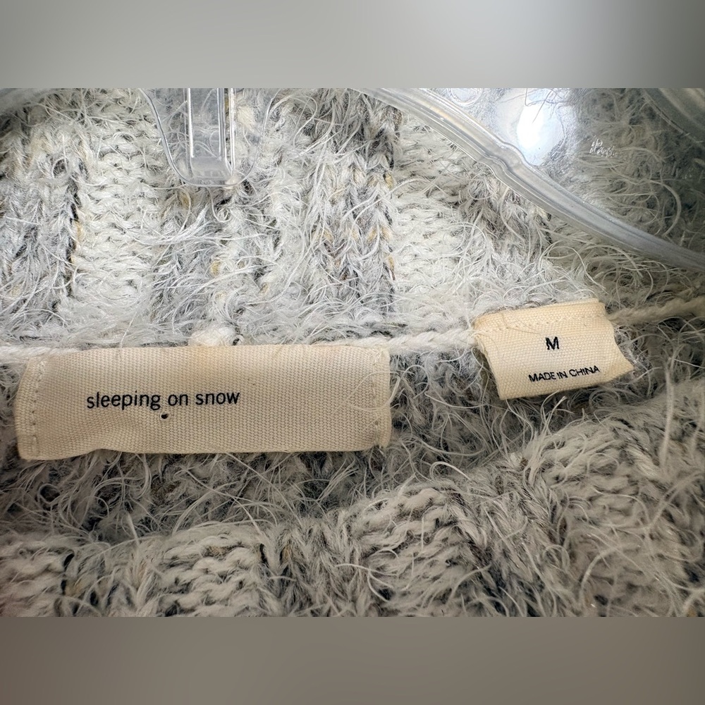 Anthropologie Sleeping on Snow Wool Alpaca Blend Shelby Eyelash Sweater Dress M - Picture 10 of 12